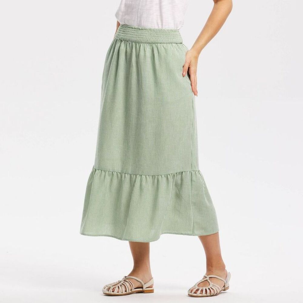 Women's Smock Waist Skirt - Universal Thread Green Striped M